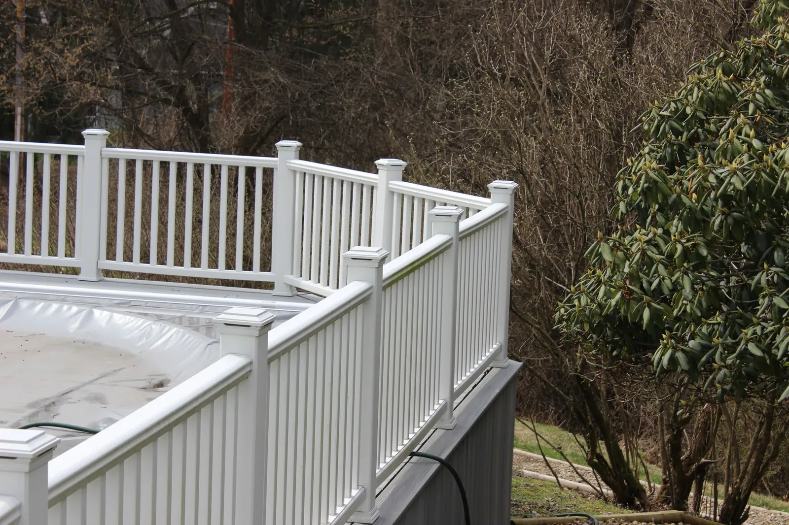 Composite deck & railing built by Oasis Custom Decks