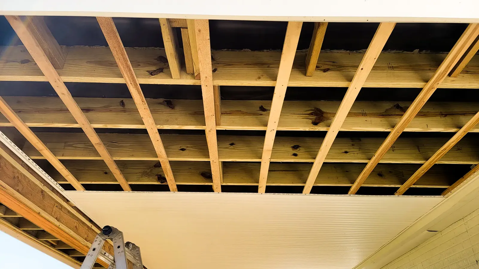 Framing prepped for drainage