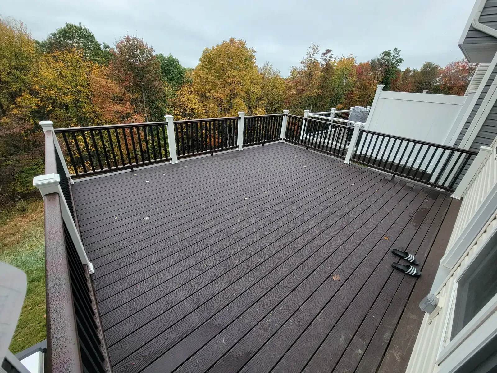 Finished deck surface above