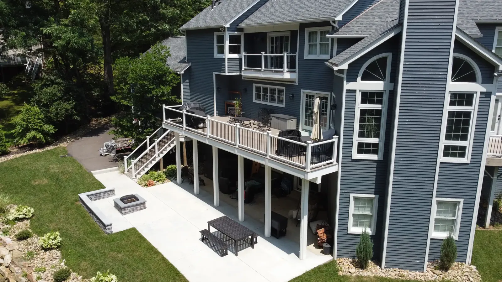 Multi-level deck built by Oasis Custom Decks