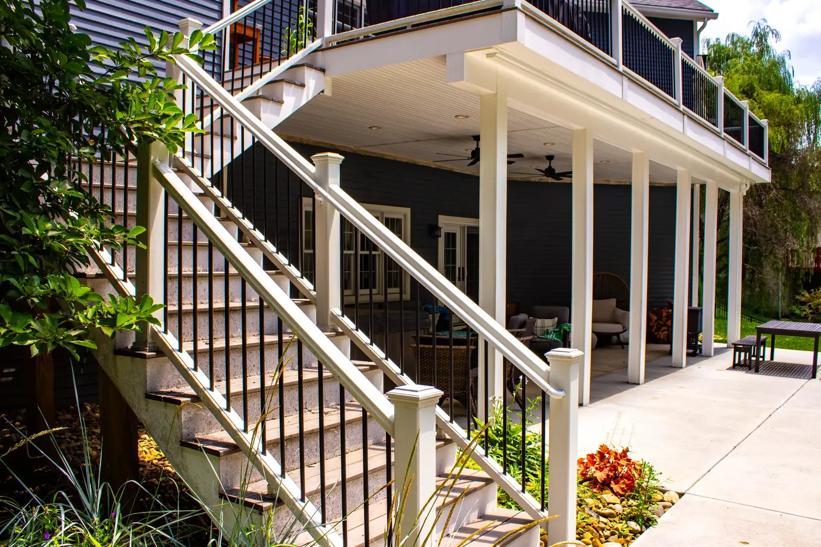 Multi-level deck built by Oasis Custom Decks